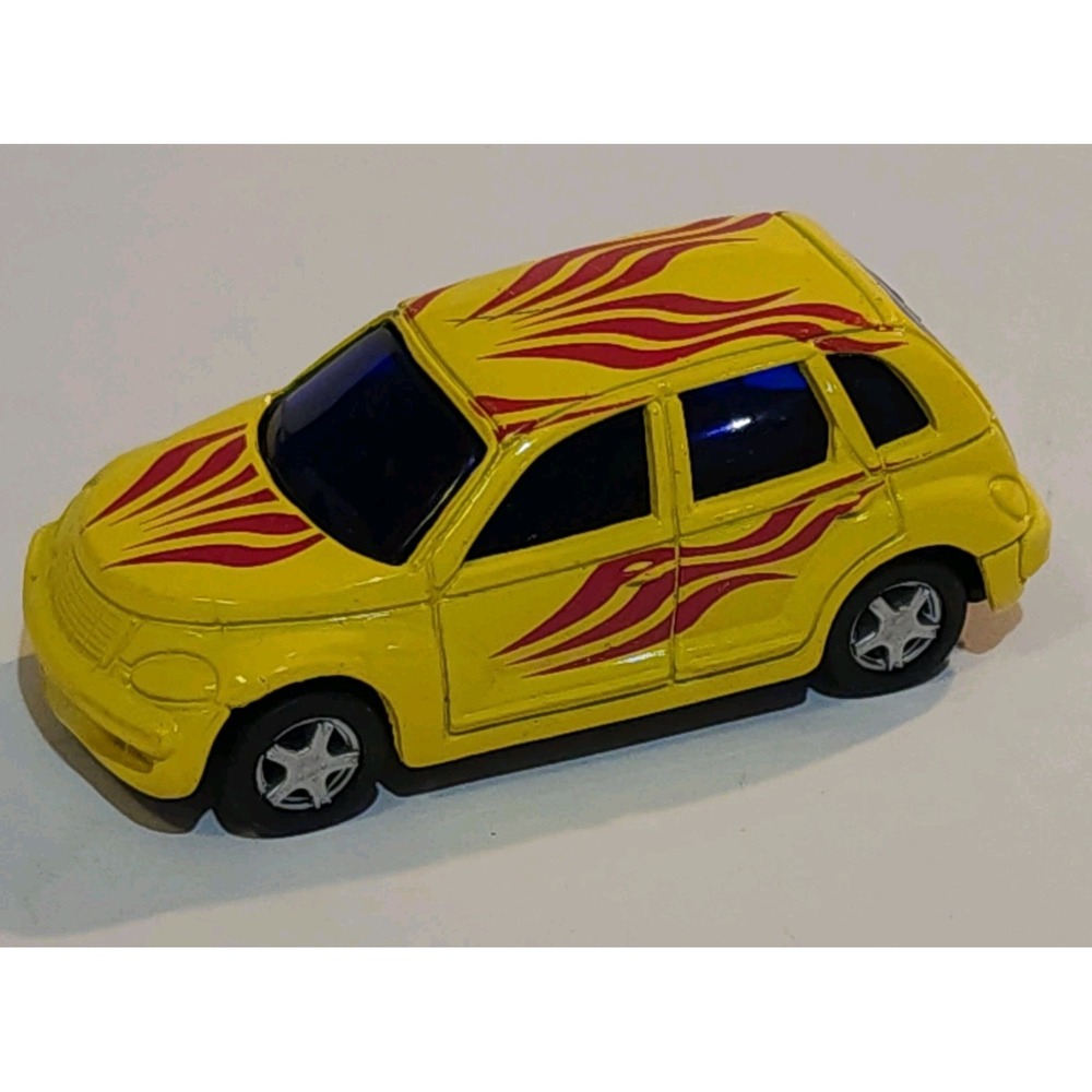 Chrysler PT Cruiser Yellow Flame Decals Maisto Die Cast Toy Car 1/64 Pull Back